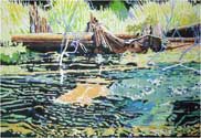 Moving Water. Kalkaska County, 2006. 36 x 24 in, acrylic on canvas.